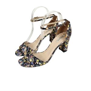 L.K. Bennett London Floral Printed Leather Heels Women's Size 8.5 Size 39.5